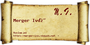 Merger Ivó névjegykártya